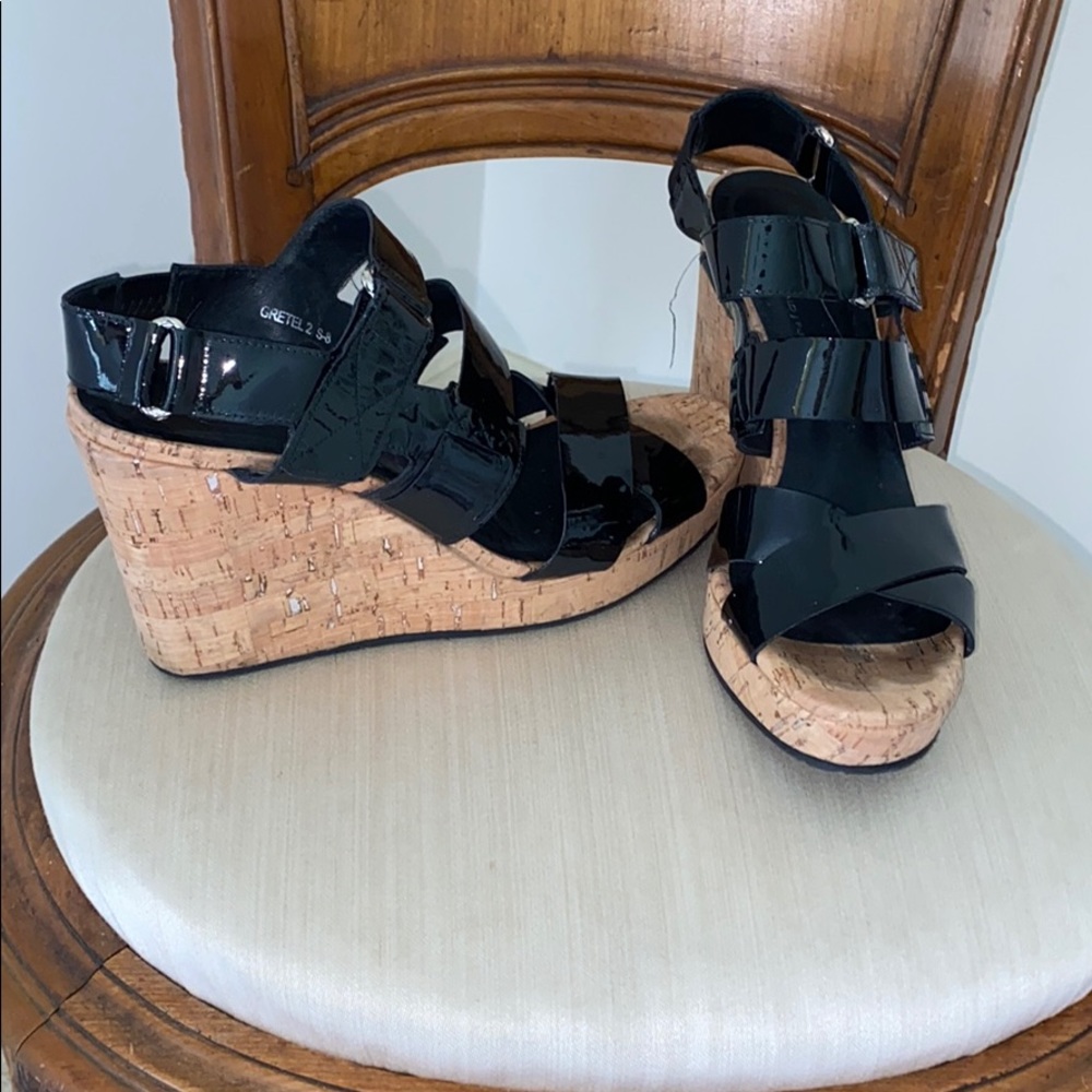 Patent Leather  Donald J Pliner cork wedges